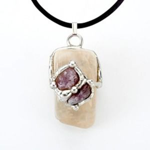 Pisces Astrological Sign Birthday Pendant Natural Gemstone Handmade Necklace